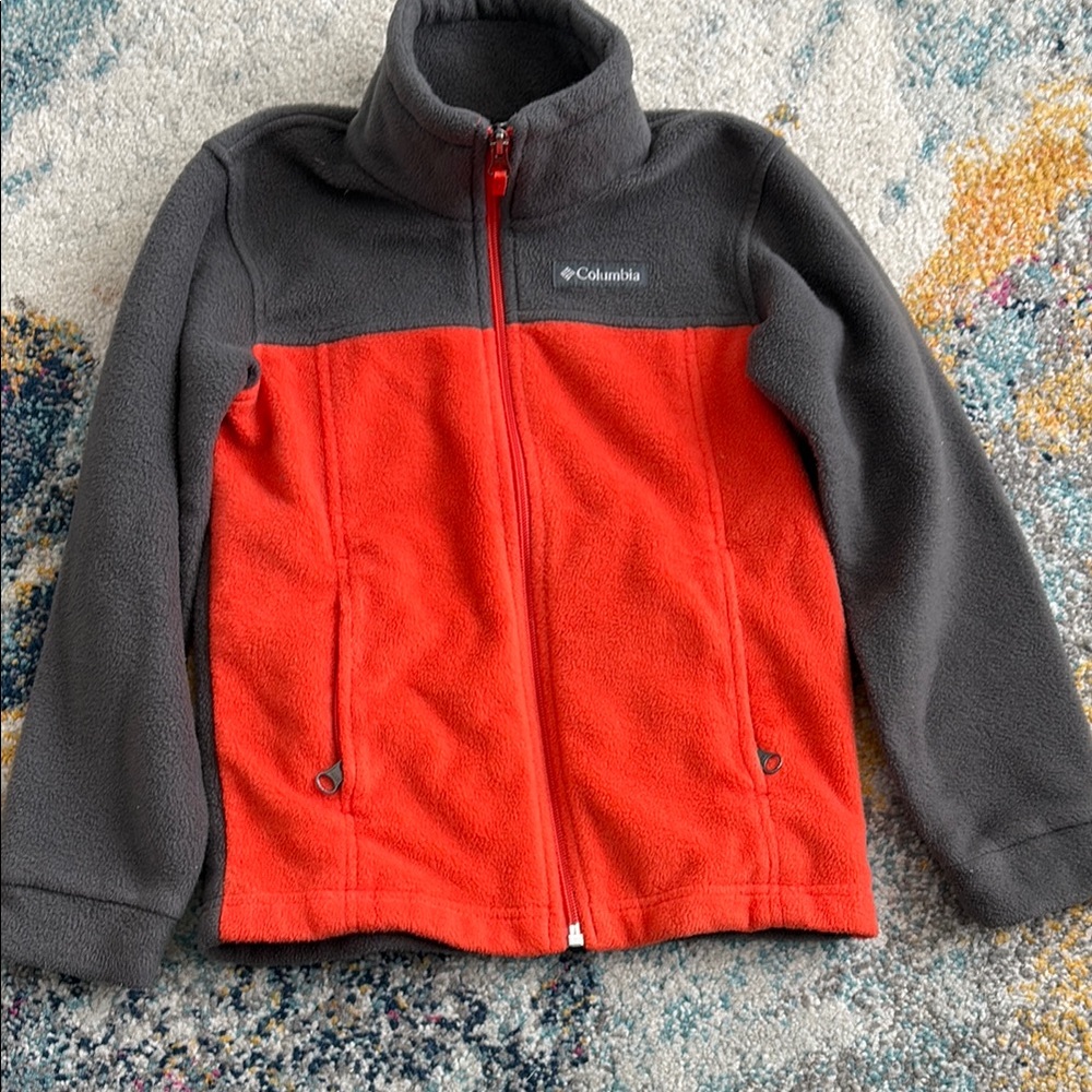 Columbia Two-Tone Fleece Jacket in Red and Gray
